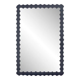 Fleur Home Audubon Bamboo Rectangle Mirror in Hale Navy, 36x48 For Sale