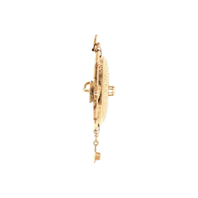 13k Yellow Gold Victorian Multipurpose Pin, Pendant and Locket For Sale - Image 4 of 5