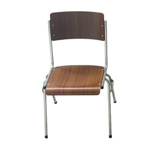 Vintage Stacking Chair with Chrome Frame, 1970s For Sale