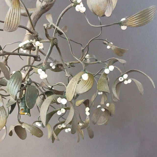 Green Art Nouveau Mistletoe Candlestick, France, 1910s For Sale - Image 8 of 11