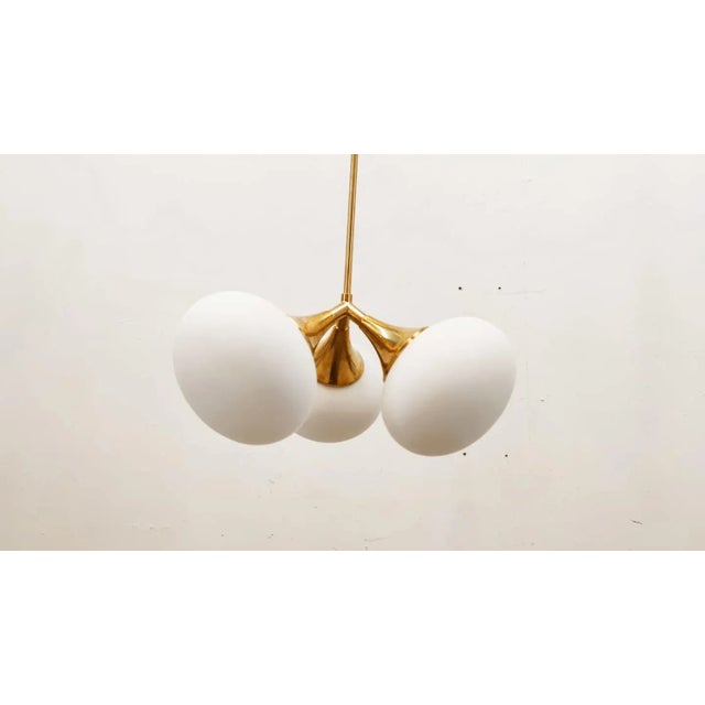 Sputnik Pendant in Brass with Three Suspensions, in Restored conditions. Designed 1970 to 1979 Up to 250V (Europe/UK...