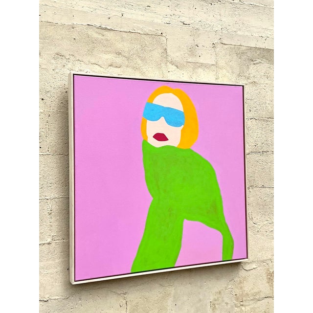 Contemporary Original Op Art Acrylic on Canvas For Sale - Image 10 of 10