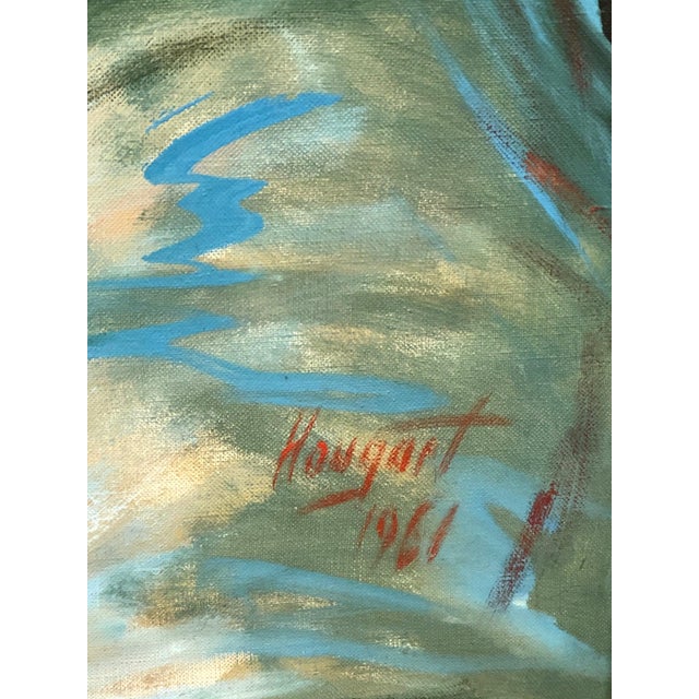 Timeless Gaze - Original Oil on Canvas Signed on the Bottom 1961, Framed For Sale - Image 4 of 5