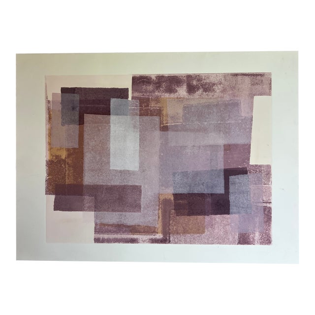 Original Abstract Geometric Monotype Artwork For Sale