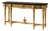 Italian Neoclassical Gold Leaf Console Table With Black Marquina Marble Top For Sale
