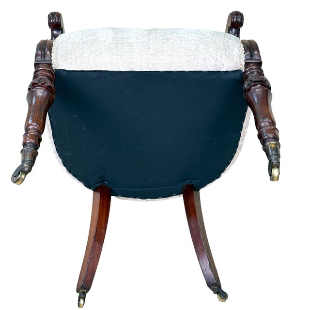 19th Century English Regency Mahogany Tub Library Armchair, 1835 For Sale - Image 5 of 11
