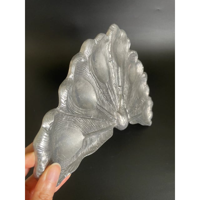 Bruce Fox Mid Century Bruce Fox Aluminum Peacock Figural Egg Serving Platter For Sale - Image 4 of 9