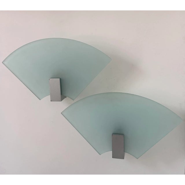 Vintage Sandblasted Glass Wall Lights, 1980, Set of 2 For Sale - Image 10 of 12