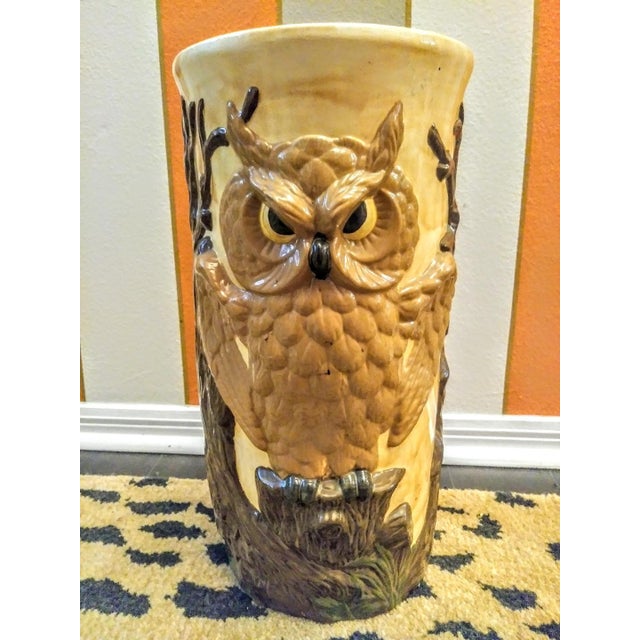Vintage Ceramic Owl Umbrella Holder Stand Chairish
