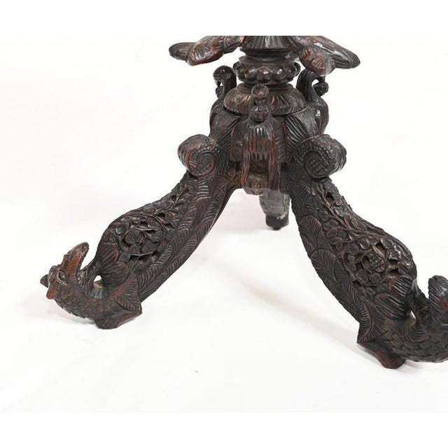 Carved Burmese Side Table, 1840 For Sale - Image 5 of 9