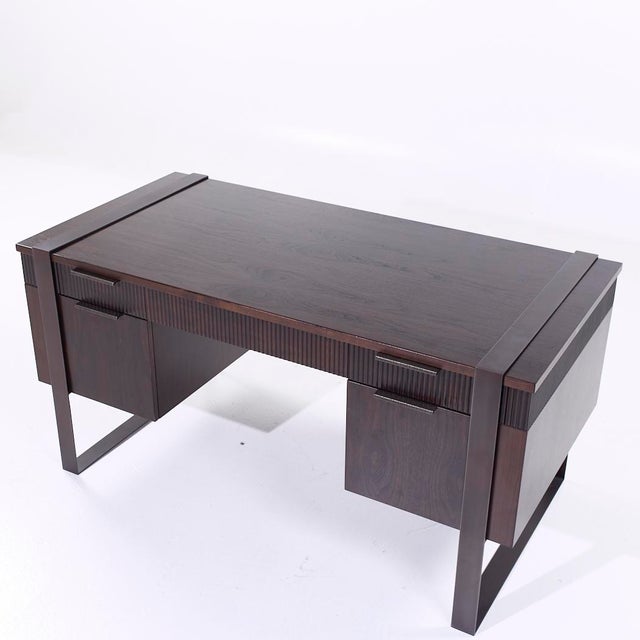 Eurocraft Walnut Executive Desk For Sale - Image 12 of 12