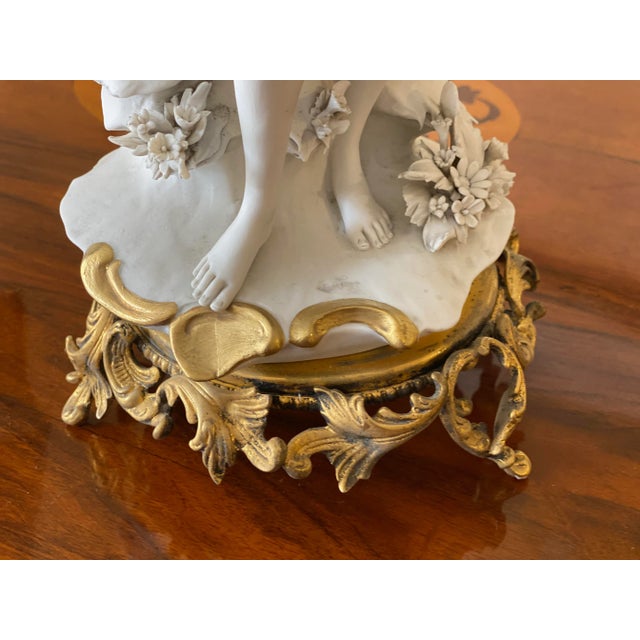 Vintage Italian Biscuit Porcelain & Bronze Figurine by Barbella For Sale - Image 3 of 18
