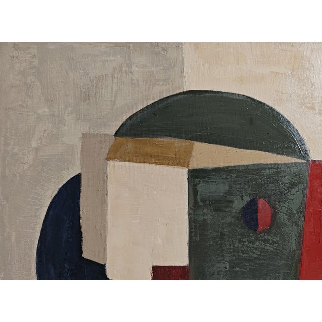 Le Veilleur, Original Contemporary Geometric Oil Painting by Sophie Dumont For Sale - Image 4 of 10