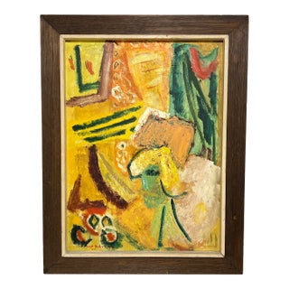 D. 1957 Abstract Modernist Painting Signed Gert Fuhrman For Sale