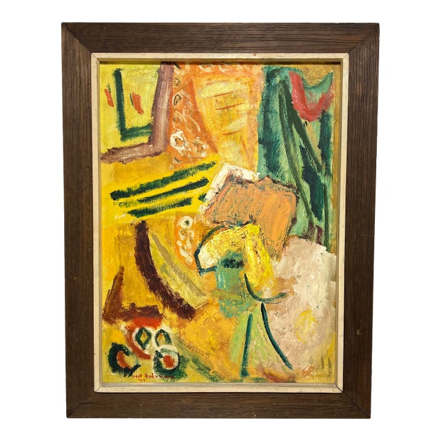 D. 1957 Abstract Modernist Painting Signed Gert Fuhrman For Sale