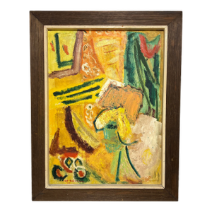 D. 1957 Abstract Modernist Painting Signed Gert Fuhrman