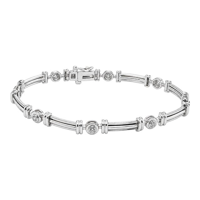 14k Diamond Bracelet For Sale