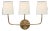 Vendome Triple Sconce in Hand-Rubbed Antique Brass with Linen Shades Designer: Thomas O'Brien Finish: Hand-Rubbed Antique...