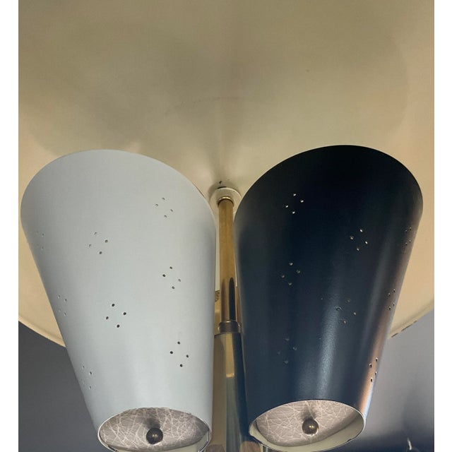 Mid-Century Tricone Reflector Lightolier Attributed Fixture For Sale - Image 9 of 11