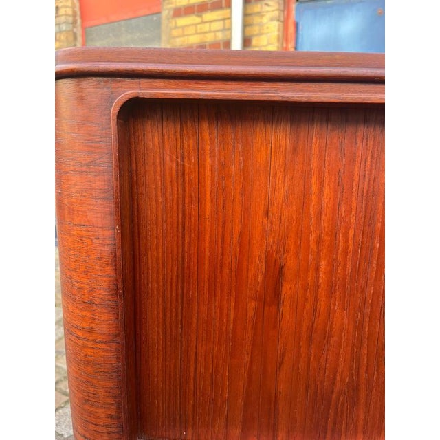 Danish Teak Highboard with Louvered Doors For Sale - Image 6 of 11
