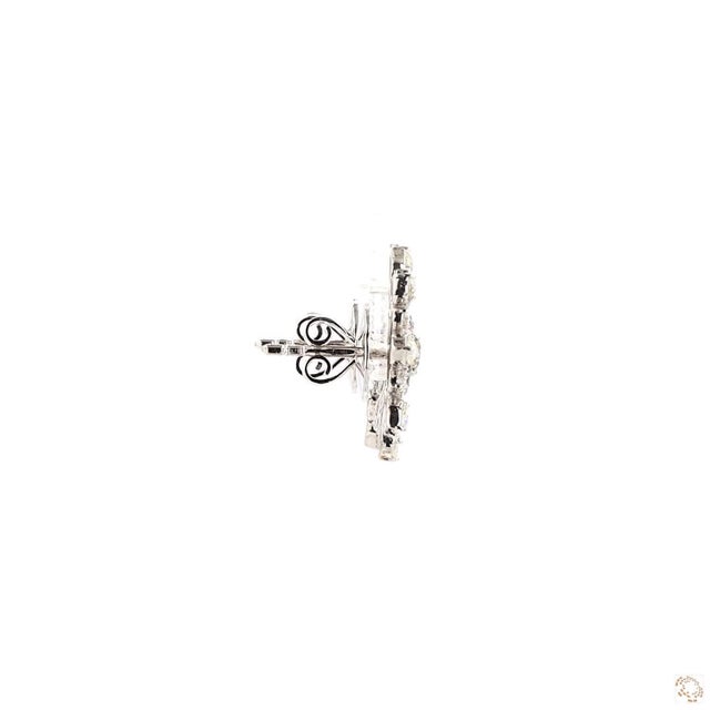 Silver 1.64 Carat Round Brilliant Cut Diamond Earrings, Pair For Sale - Image 8 of 9