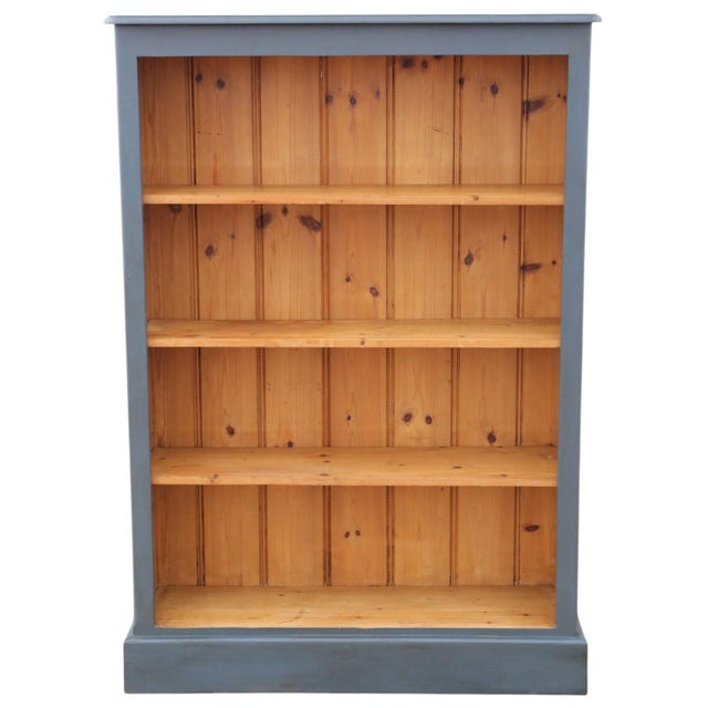 Blue Large Vintage Painted Adjustable Bookcase, 1970s For Sale - Image 8 of 8