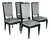 Art Deco Black and White Dining Chairs, 1940s, Set of 6 For Sale