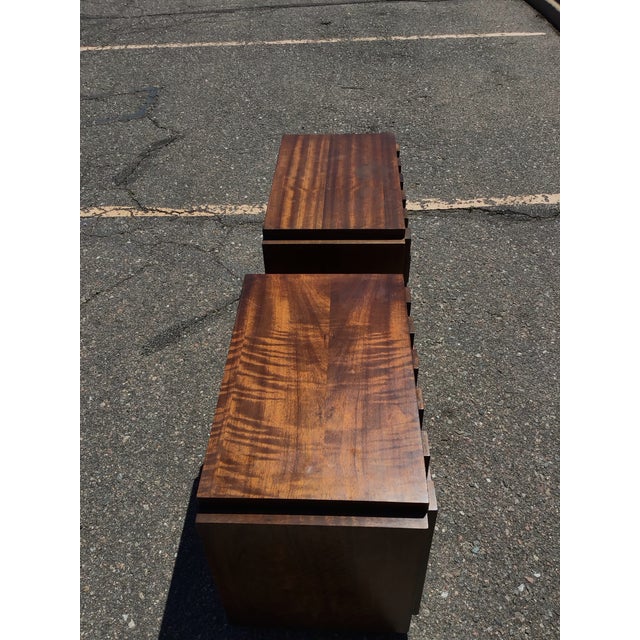 1970s Mid-Century Lane Brutalist Pair of Nighstands, Circa 1970s For Sale - Image 5 of 12