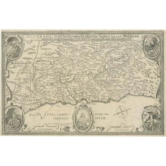 Scare Map of Canaan, 1670 For Sale - Image 6 of 6