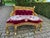 Late20C French Artisan Louis XVI Style Gold Red Beech Settee For Sale - Image 9 of 14