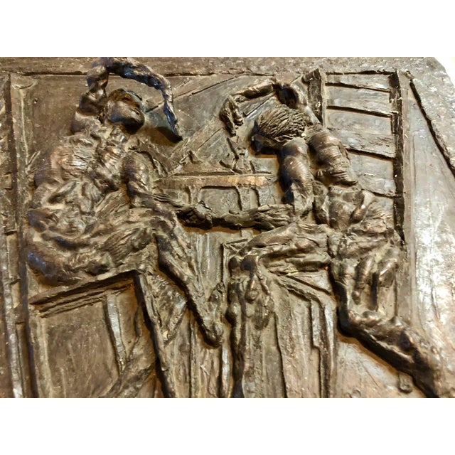Late 20th Century Unknown, Large Bronze Bas Relief Danse Macabre Expressionist Sculpture Totentantz For Sale - Image 5 of 10