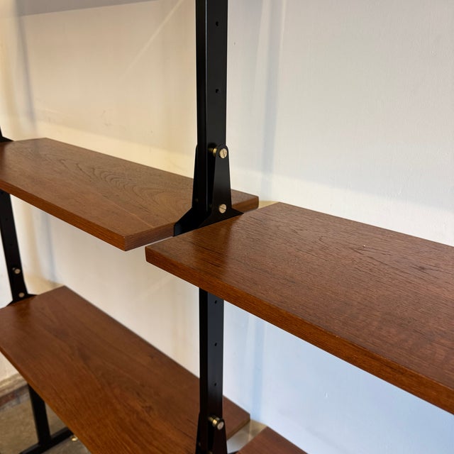 Black Vintage Bookcase in Teak, 1950s For Sale - Image 8 of 9