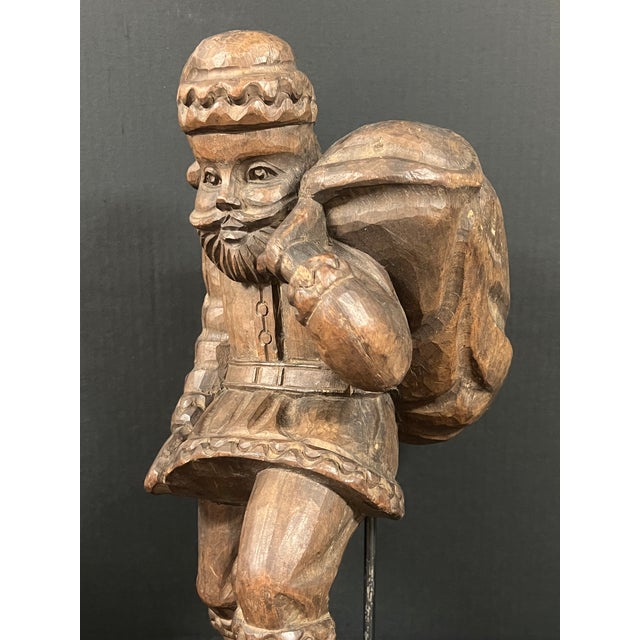 Figurative Late 20th Century Carved Wood Santa Claus Sculpture For Sale - Image 3 of 11