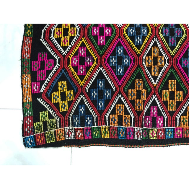 1960s Vintage Colorful Patterned Rug- 3′10″ × 9′8″ For Sale - Image 10 of 11