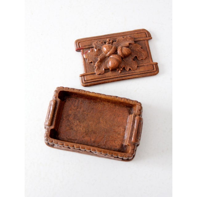 Vintage Syroco Style Faux Bois Acorn Box For Sale - Image 6 of 9