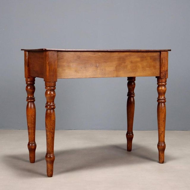 Wood Antique Walnut Desk with Drawer, Italy, 19th Century For Sale - Image 7 of 8
