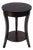 Holdin 18 in. W Round Wood Side Table with Lower Open Shelf, Dark Burl For Sale