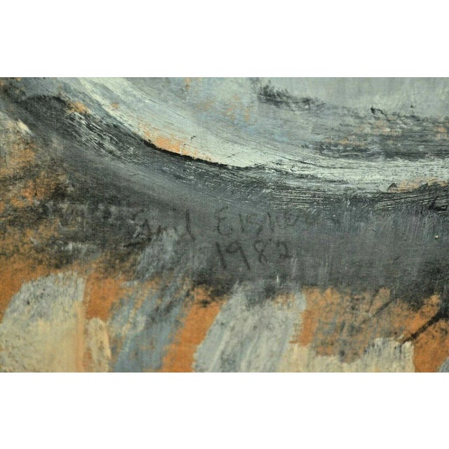 Textile Georg Eisler Vintage Signed Semi Nude Female Figure Floral Still Life Interior Portrait Painting Dated 1982 For Sale - Image 7 of 12