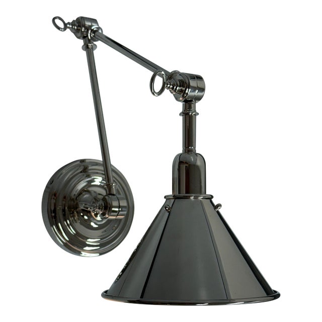 Ralph Lauren for Visual Comfort Library Polished Nickel Wall Sconce For Sale