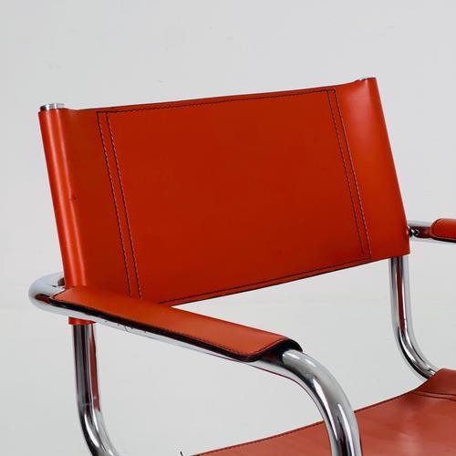 Metal Chairs Model MG5 Centro Studio Desk Chair in Cognac by Mart Stam & Marcel Breuer for Fasem ,Italy, 1970s For Sale - Image 7 of 11
