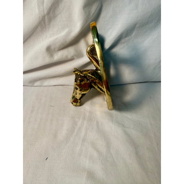 Mid 20th Century Vintage, English Brass Horse and Horseshoe Doorknocker For Sale - Image 5 of 13