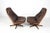 Pair 1960s Patchwork Leather Swivel Lounge Chairs Attributed to Madsen and Schubell For Sale - Image 13 of 14