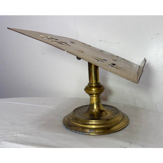 Antique Heavy Gorham Religious Church Gilt Bronze Bible Book Holder Altar Stand For Sale - Image 4 of 10