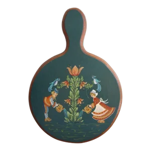 Vintage Dutch Hand Painted Wall Hanging Wooden Cutting Board