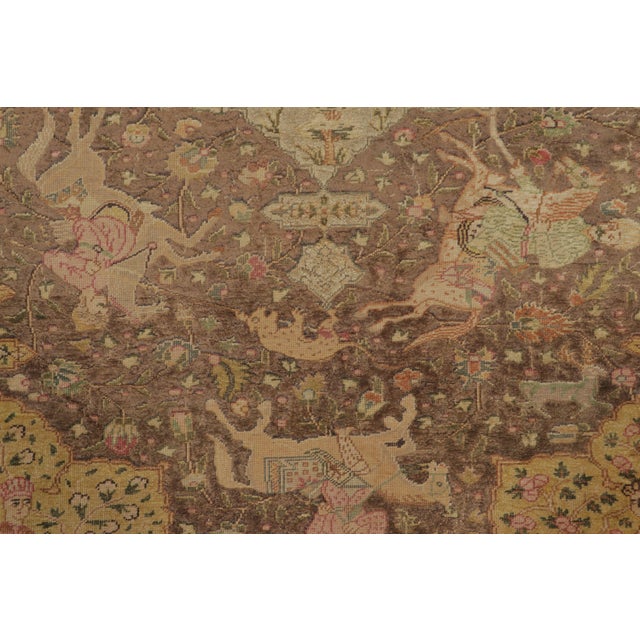 Traditional Rare Antique Turkish Rug With Narrative Pictorials in Beige & Brown - Rug & Kilim For Sale - Image 3 of 9