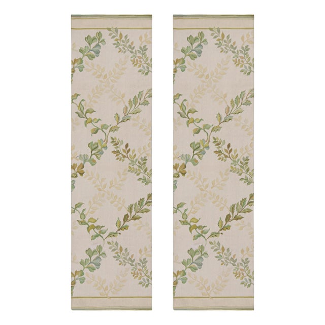 Cream 2010s Rug & Kilim’s Tudor Style Flatweave Runner in Cream & Green Floral Patterns For Sale - Image 8 of 8
