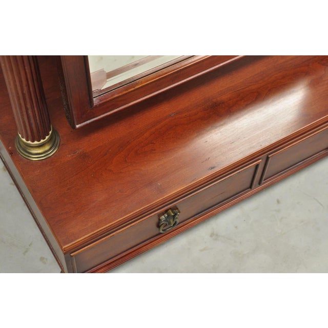 Red Bombay Company Cherry Wood Victorian Style Standing Cheval Mirror With Drawer For Sale - Image 8 of 18