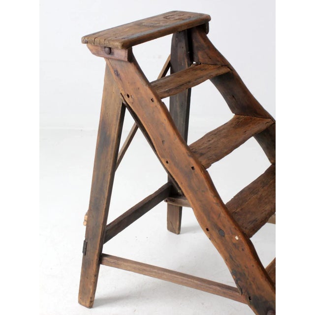 Antique Stairs Ladder Shelf For Sale - Image 9 of 12