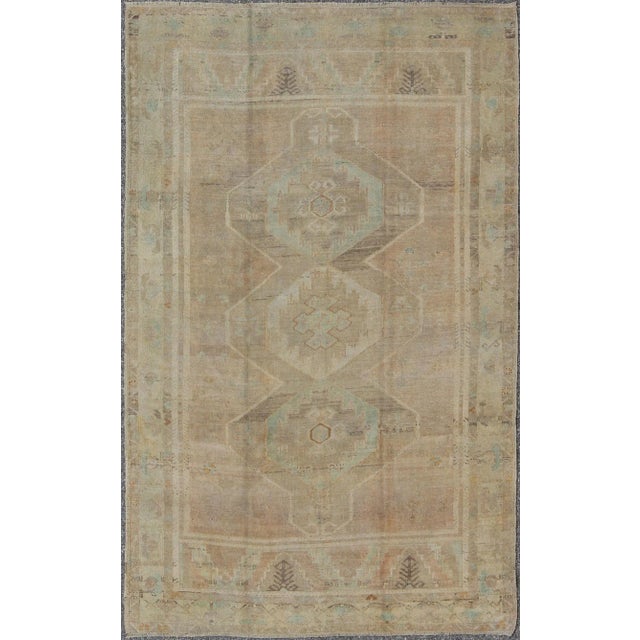 Brown Vintage Hand Knotted Turkish Oushak Neutral Colors Rug For Sale - Image 8 of 8