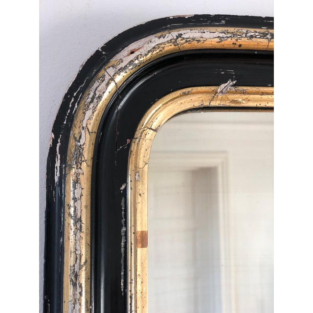 French Antique French Louis Philippe Mirror – Black and Gold, Late 19th Century For Sale - Image 3 of 11